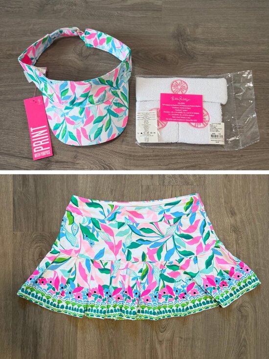 Lilly Pulitzer Dresses & Skirts - NWT/NWOT Lilly Pulitzer 4-Piece Set (Luxletic Skort Size M & Accessories) PWP